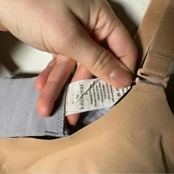 Knix by Knixwear Size 3 Beige Heather Gray Evolution Wire Free Bra Reversible - Picture 6 of 6